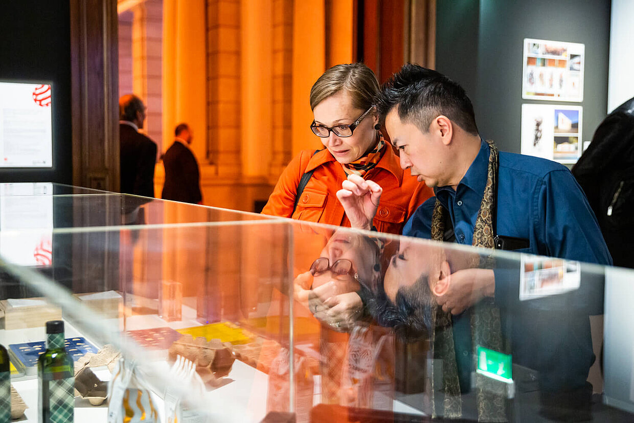 Guests at the exhibition opening