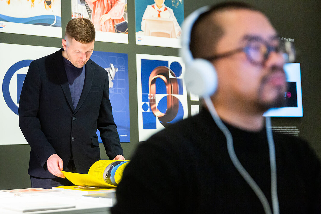 Guests at the exhibition opening